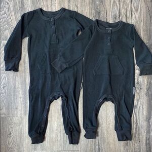 Little Bipsy Black Rompers Size 6-9 & 12-18 mo